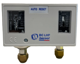 Реле давления сдвоенное Becool BC LHP (авт.)  (-0.5..6 bar, 8..30 bar, 7/16-20)